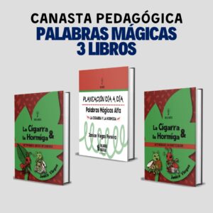 CANASTA 3 LIBROS LA CIGARRA Y LA HORMIGA